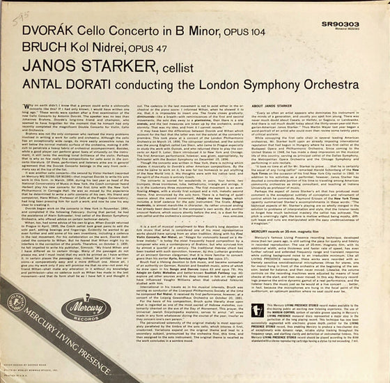 Dvorak - Concerto for Cello and Orchestra - Max Bruch - Kol Nidrei - Janos Starker