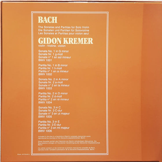 <transcy>Bach - The Sonatas And Partitas For Solo Violi - Gidon Kremer (3LP, Coffret, DMM)</transcy>