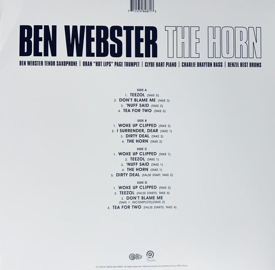 <transcy>Ben Webster - The Horn (2LP)</transcy>