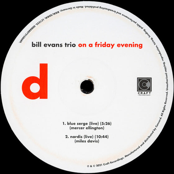 <tc>Bill Evans Trio - On A Friday Evening (2LP)</tc>