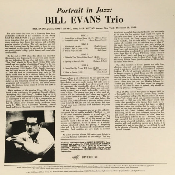 <tc>Bill Evans Trio – Portrait In Jazz (2LP, 45 tours, Coffret, 1STEP)</tc>