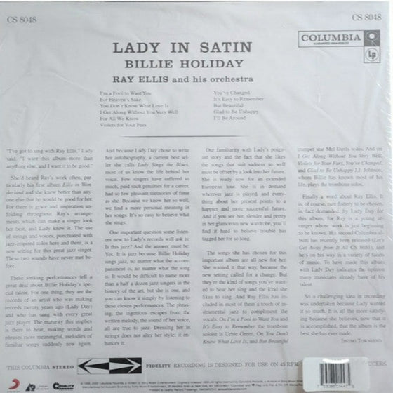 <tc>Billie Holiday - Lady In Satin (2LP, 45 tours)</tc>