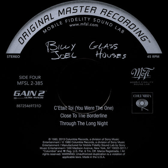 <tc>Billy Joel – Glass Houses (2LP, 45 tours, Ultra Analog, Half-speed Mastering)</tc>