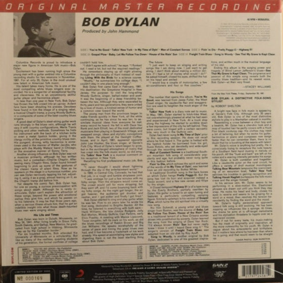 <transcy>Bob Dylan - Bob Dylan (2LP, Mono, Ultra Analog, Half-speed Mastering, 45 tours)</transcy>
