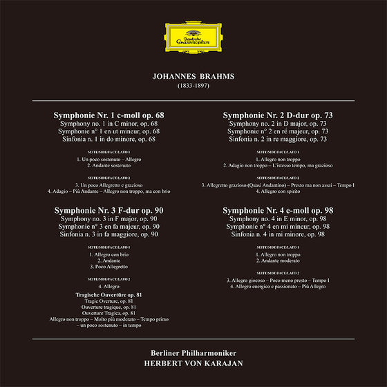 <transcy>Brahms - The Complete Symphonies - Herbert von Karajan & The Berliner Philharmoniker (4LP, Coffret)</transcy>