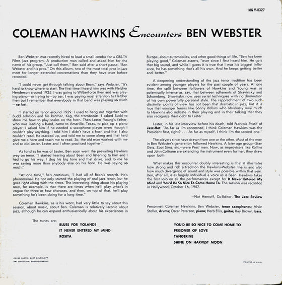 <transcy>Coleman Hawkins Encounters Ben Webster (2LP, 45 tours, 200g)</transcy>