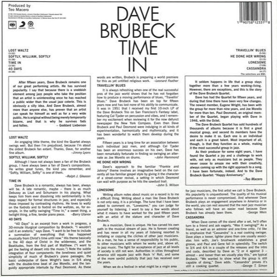 Dave Brubeck – Time in (unsealed)
