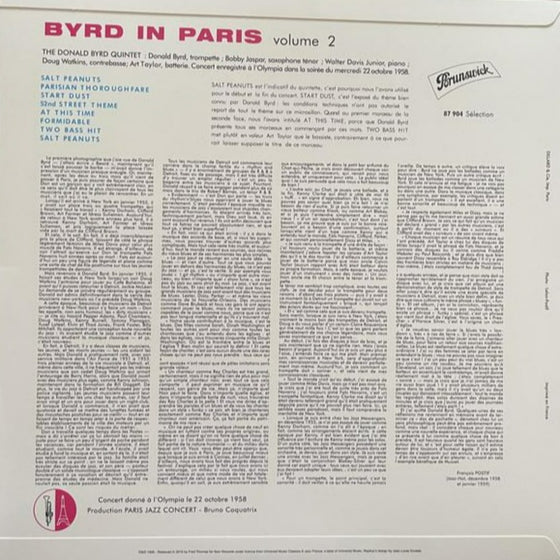 Donald Byrd Quintet – Parisian Thoroughfare (Byrd in Paris Volume 2) (Mono)