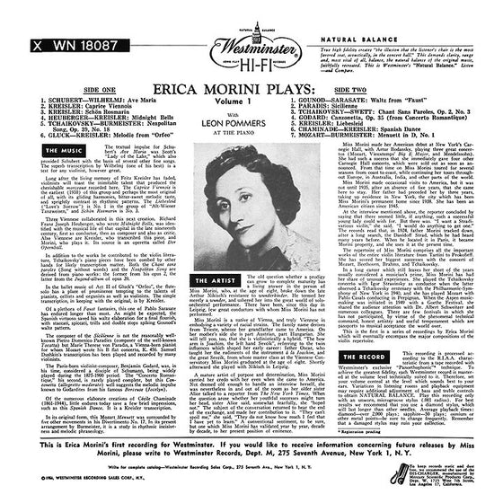 Erica Morini Plays Vol.1 - Schubert, Tchaikovsky, Gounod, Mozart, …