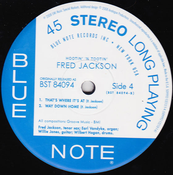 Fred Jackson – Hootin' 'N Tootin' (2LP, 45RPM)