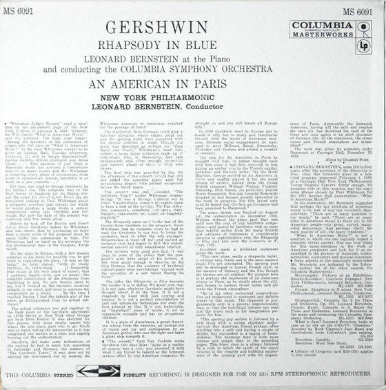 Gershwin - Rhapsody In Blue, An American In Paris - Leonard Bernstein