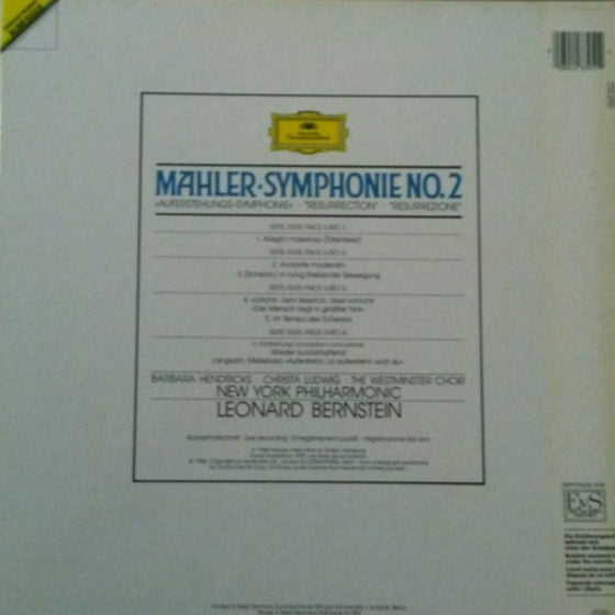<transcy>Mahler - Symphony N°2 - Leonard Bernstein (2LP, Coffret, Enregistrement Digital)</transcy>