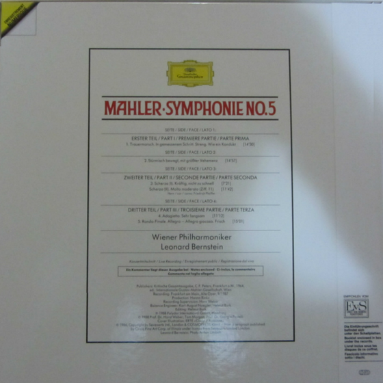 Mahler - Symphony N°5 - Leonard Bernstein (2LP, Box set, Digital Recording)