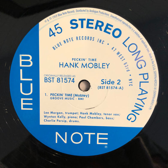<tc>Hank Mobley, Lee Morgan – Peckin' Time  (2LP, 45 tours)</tc>