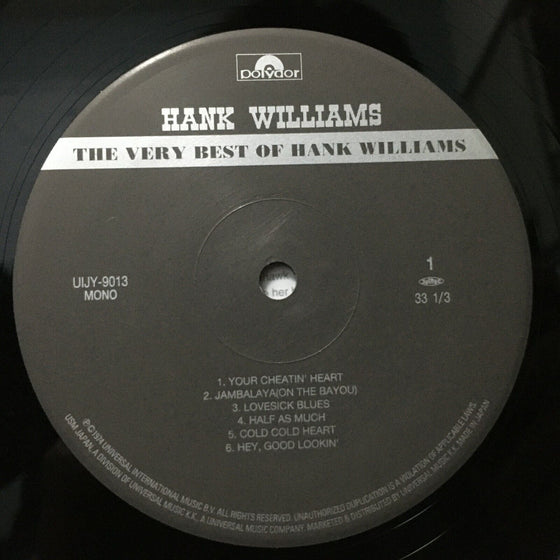 <tc>Hank Williams – The Very Best Of Hank Williams (Mono, 200g, édition japonaise)</tc>