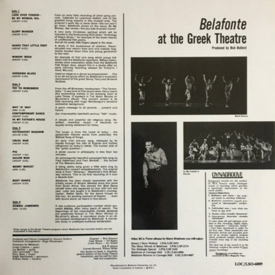 Harry Belafonte – Belafonte At The Greek Theatre (2LP)