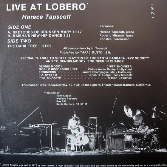 Horace Tapscott - Live At Lobero Vol 2