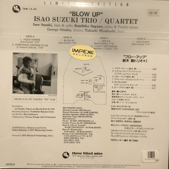 <transcy>Isao Suzuki Trio/Quartet - Blow Up (2LP, 45 tours)</transcy>