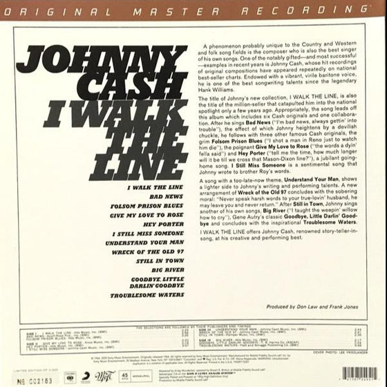 <transcy>Johnny Cash - I Walk the Line (2LP, Ultra Analog, Mono, 45 tours)</transcy>