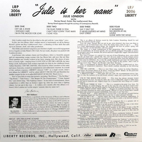 Julie London - Julie Is Her Name (2LP, 45RPM)