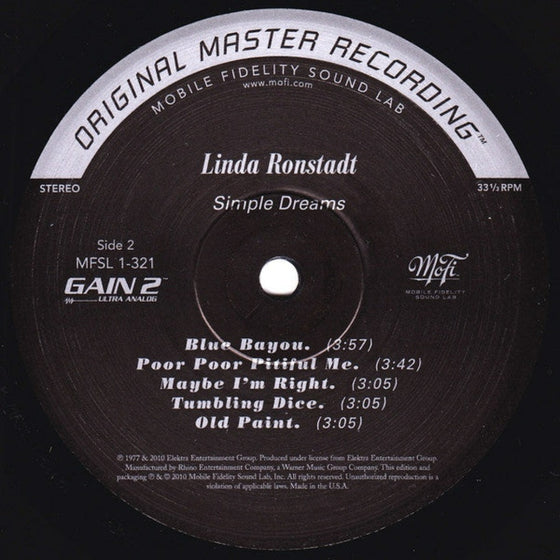 Linda Ronstadt - Simple Dreams (Ultra Analog, Half-speed Mastering)
