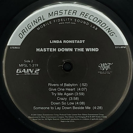Linda Ronstadt – Hasten Down The Wind (Ultra Analog, Half-speed Mastering)