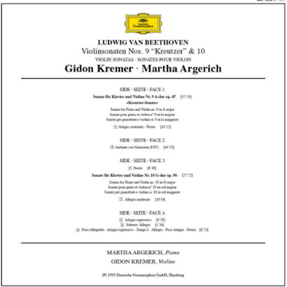 Ludwig van Beethoven - Violin sonatas Nos. 9 "Kreutzer" & 10 - Martha Argerich & Gidon Kremer