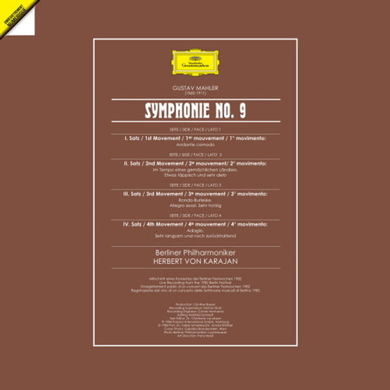 <transcy>Mahler - Symphony N°9 - Herbert von Karajan (2LP, Enregistrement Digital)</transcy>