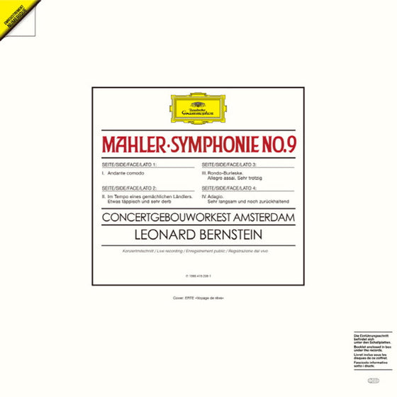 <transcy>Mahler - Symphony N°9 - Leonard Bernstein (2LP, Coffret, Enregistrement Digital)</transcy>
