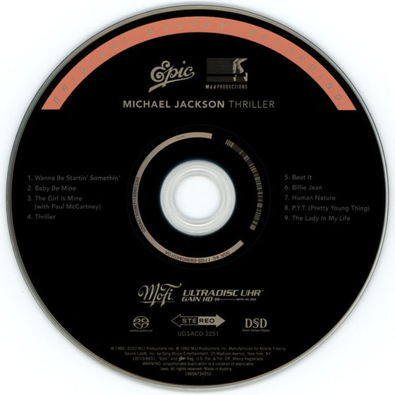 Michael Jackson - Thriller (Hybrid SACD, Ultradisc UHR)