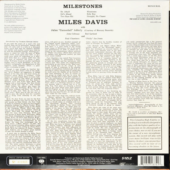 <transcy>Miles Davis - Milestones (Mono, Ultra Analog, Half-speed Mastering)</transcy>