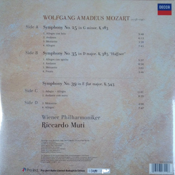 Mozart - Symphonies Nos. 25, 35 & 39 - Riccardo Muti (2LP)