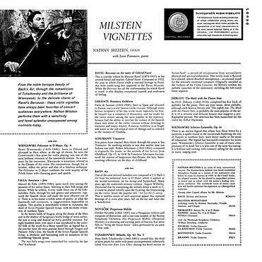 Nathan MIlstein – Vignettes - Falla, Ravel, Schumann, Bach, Tchaikovsky, Debussy (Mono)