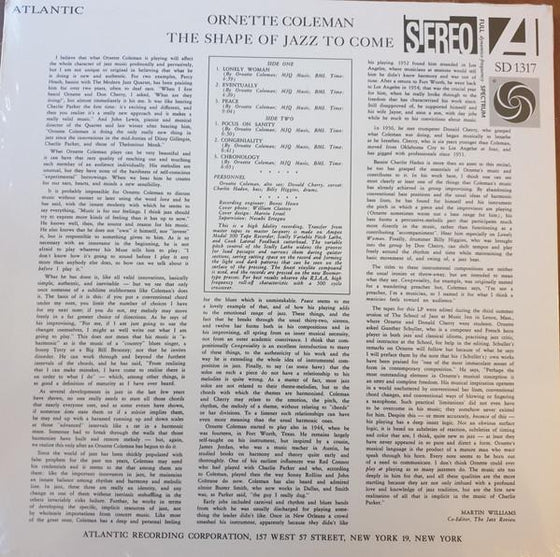 <transcy>Ornette Coleman - The Shape Of Jazz To Come (2LP, 45 tours)</transcy>