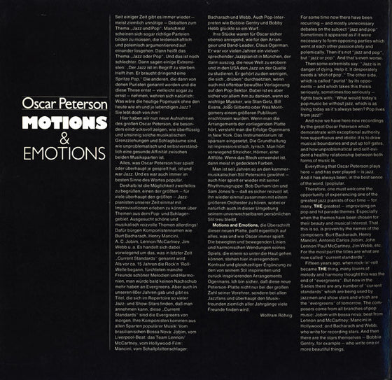 Oscar Peterson - Motions & Emotions (Blue vinyl)