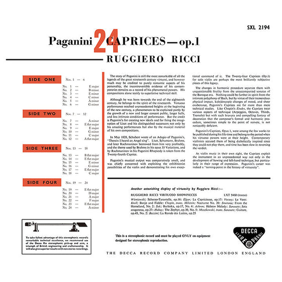 Paganini - 24 Caprices - Ruggiero Ricci (2LP)