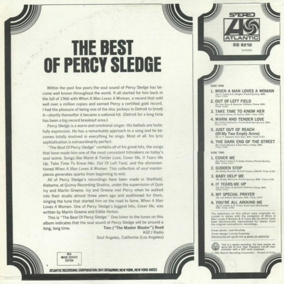 <tc>Percy Sledge - Best Of Percy Sledge (bleu translucide)</tc>