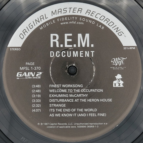 <tc>R.E.M. – Document (Ultra Analog, Half-speed Mastering)</tc>