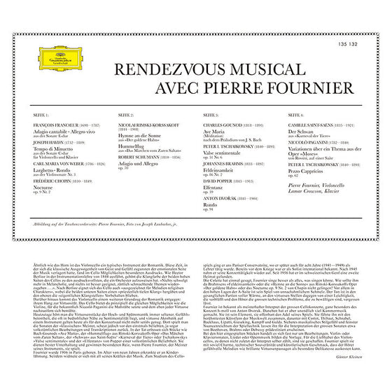<transcy>Rendez vous Musical avec Pierre Fournier - Haydn, Chopin, Rimsky-Korsakov, Schumann, Tchaikovsky, Brahms, Dvorak, … (2LP, 45 tours)</transcy>