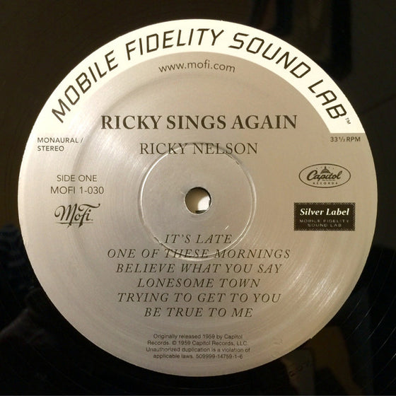 <tc>Ricky Nelson – Ricky Sings Again (Stereo & Mono, MOFI Silver Label, Ultra Analog)</tc>