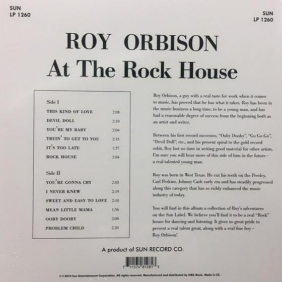 Roy Orbison - At The Rock House (140g)