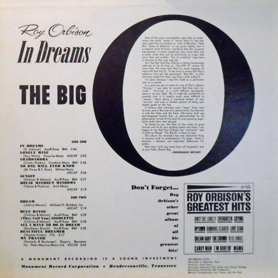 <transcy>Roy Orbison – In Dreams (2LP, 45 tours)</transcy>