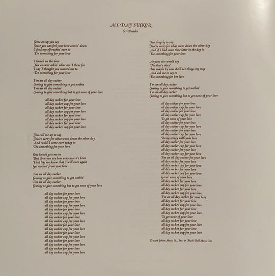 <tc>Stevie Wonder - Songs In The Key of Life  (2LP et un vinyl de 17.8 cm )</tc>