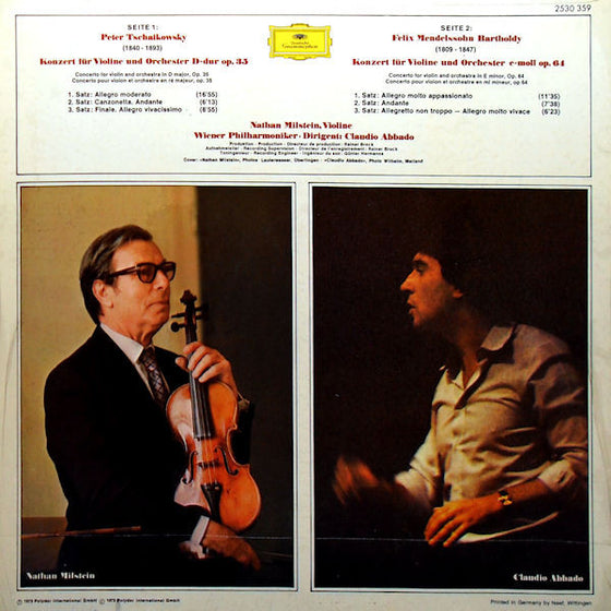 Tchaikovsky & Mendelssohn - Concerto for Violin and Orchestra - Nathan Milstein & Claudio Abbado