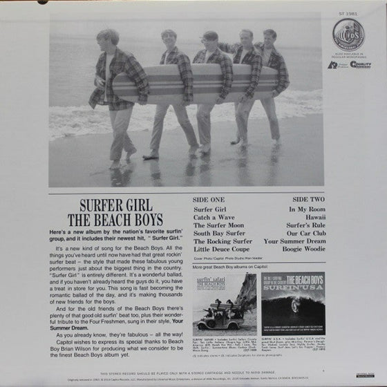 <transcy>The Beach Boys - Surfer Girl (2LP, Stereo, 45 tours, 200g)</transcy>