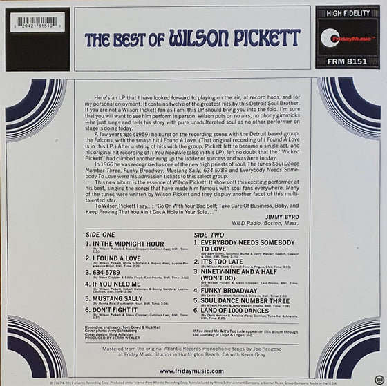 The Best Of Wilson Pickett Volume I (Translucent Gold vinyl, Mono)
