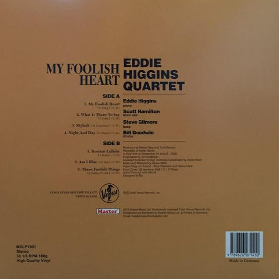 <transcy>The Eddie Higgins Quartet - My Foolish Heart (Edition japonaise)</transcy>