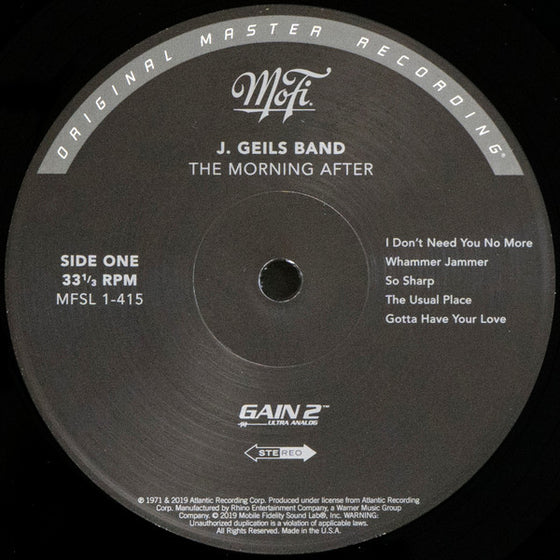 The J. Geils Band - The Morning After (Ultra Analog, Half-speed Mastering)
