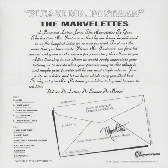 <tc>The Marvelettes – Please Mr. Postman (Vinyle translucide)</tc>