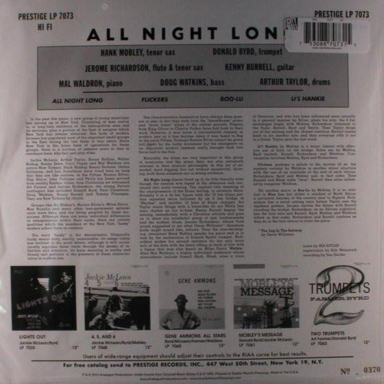 The Prestige All Stars - All Night Long (Mono)